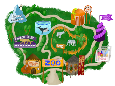 Miloš v zoo mapa